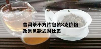 普洱茶小方片包装8克价格及常见款式对比表