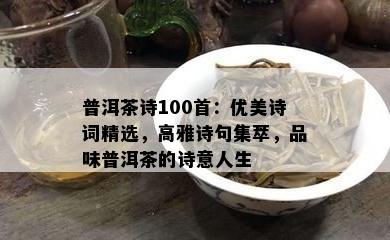 普洱茶诗100首：优美诗词精选，高雅诗句集萃，品味普洱茶的诗意人生