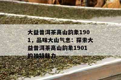 大益普洱茶高山韵象1901，品味大山气息：探索大益普洱茶高山韵象1901的独特魅力