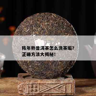 陈年熟普洱茶怎么洗茶垢？正确方法大揭秘！