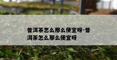 普洱茶怎么那么便宜呀-普洱茶怎么那么便宜呀