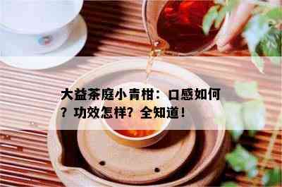 大益茶庭小青柑：口感如何？功效怎样？全知道！