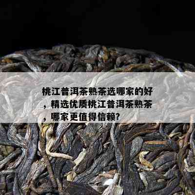 桃江普洱茶熟茶选哪家的好，精选优质桃江普洱茶熟茶，哪家更值得信赖？