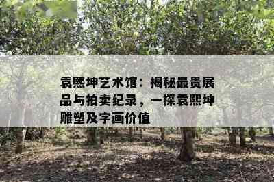 袁熙坤艺术馆：揭秘最贵展品与拍卖纪录，一探袁熙坤雕塑及字画价值