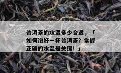 普洱茶的水温多少合适，「如何泡好一杯普洱茶？掌握正确的水温是关键！」