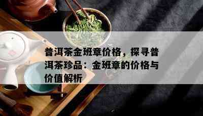 普洱茶金班章价格，探寻普洱茶珍品：金班章的价格与价值解析