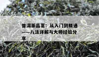 普洱茶品茗：从入门到精通——八法详解与大师经验分享