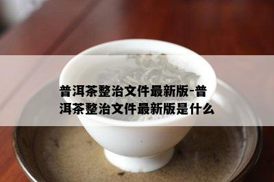 普洱茶整治文件最新版-普洱茶整治文件最新版是什么