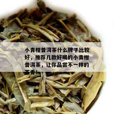 小青柑普洱茶什么牌子比较好，推荐几款好喝的小青柑普洱茶，让你品尝不一样的茶香！