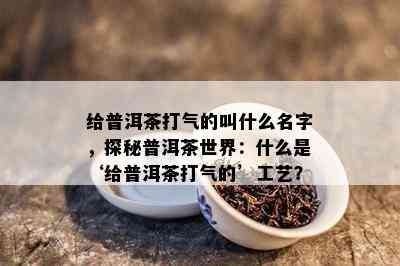 给普洱茶打气的叫什么名字，探秘普洱茶世界：什么是‘给普洱茶打气的’工艺？