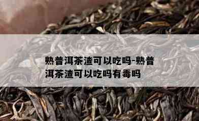 熟普洱茶渣可以吃吗-熟普洱茶渣可以吃吗有吗