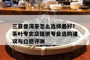 三亚普洱茶怎么选择更好？茶叶专卖店提供专业选购建议与口感评测