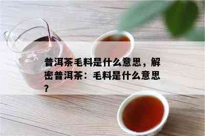 普洱茶毛料是什么意思，解密普洱茶：毛料是什么意思？