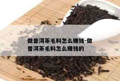 做普洱茶毛料怎么赚钱-做普洱茶毛料怎么赚钱的