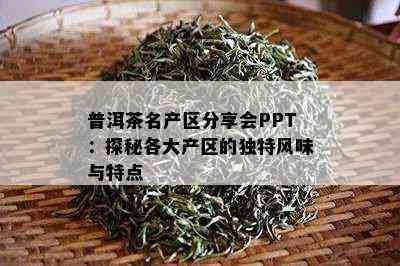 普洱茶名产区分享会PPT：探秘各大产区的独特风味与特点