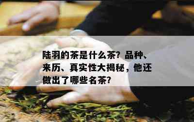 陆羽的茶是什么茶？品种、来历、真实性大揭秘，他还做出了哪些名茶？