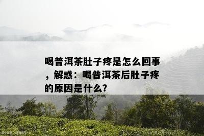 喝普洱茶肚子疼是怎么回事，解惑：喝普洱茶后肚子疼的原因是什么？