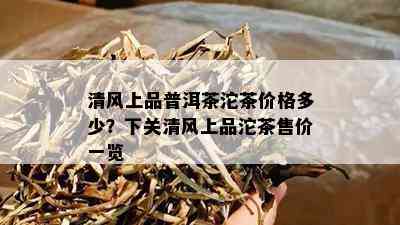 清风上品普洱茶沱茶价格多少？下关清风上品沱茶售价一览