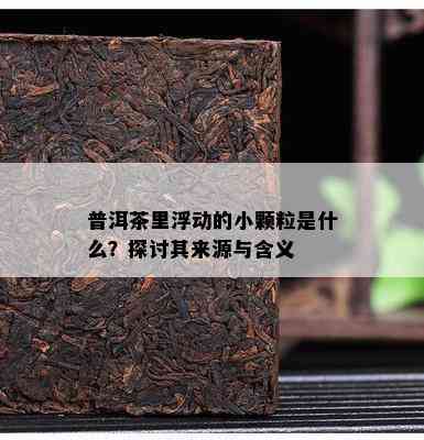 普洱茶里浮动的小颗粒是什么？探讨其来源与含义