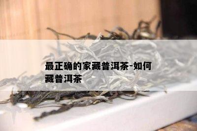 最正确的家藏普洱茶-如何藏普洱茶