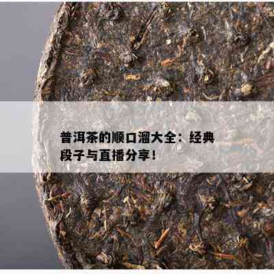 普洱茶的顺口溜大全：经典段子与直播分享！