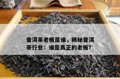 普洱茶老板是谁，揭秘普洱茶行业：谁是真正的老板？