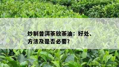 炒制普洱茶放茶油：好处、方法及是否必要？