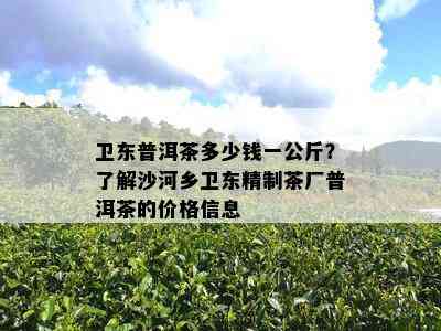 卫东普洱茶多少钱一公斤？了解沙河乡卫东精制茶厂普洱茶的价格信息