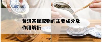 普洱茶提取物的主要成分及作用解析