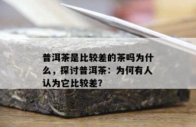 普洱茶是比较差的茶吗为什么，探讨普洱茶：为何有人认为它比较差？