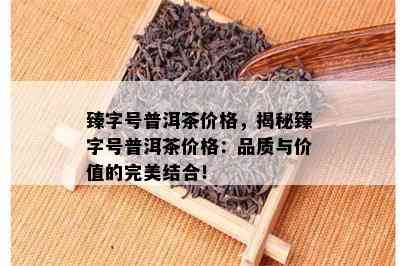 臻字号普洱茶价格，揭秘臻字号普洱茶价格：品质与价值的完美结合！