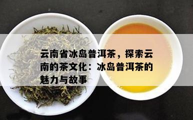 云南省冰岛普洱茶，探索云南的茶文化：冰岛普洱茶的魅力与故事