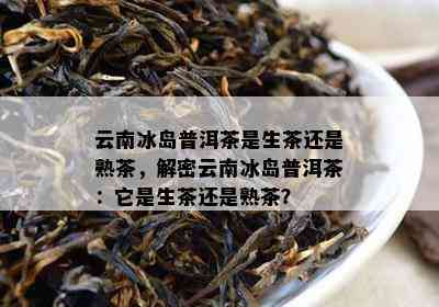 云南冰岛普洱茶是生茶还是熟茶，解密云南冰岛普洱茶：它是生茶还是熟茶？