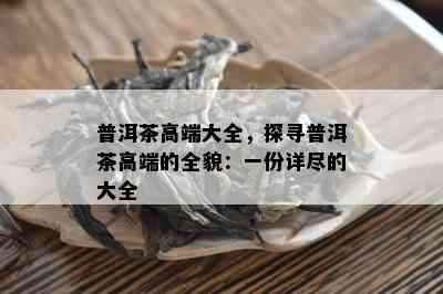 普洱茶高端大全，探寻普洱茶高端的全貌：一份详尽的大全