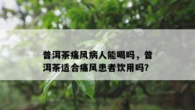 普洱茶痛风病人能喝吗，普洱茶适合痛风患者饮用吗？