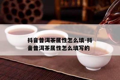 抖音普洱茶属性怎么填-抖音普洱茶属性怎么填写的