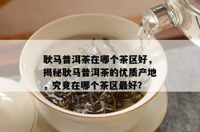 耿马普洱茶在哪个茶区好，揭秘耿马普洱茶的优质产地，究竟在哪个茶区更好？