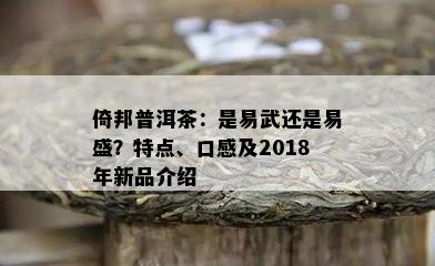 倚邦普洱茶：是易武还是易盛？特点、口感及2018年新品介绍