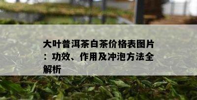 大叶普洱茶白茶价格表图片：功效、作用及冲泡方法全解析