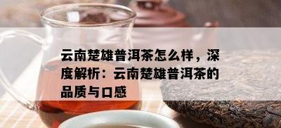 云南楚雄普洱茶怎么样，深度解析：云南楚雄普洱茶的品质与口感