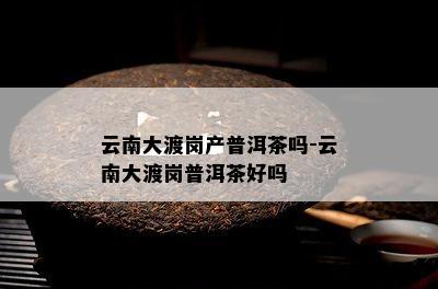 云南大渡岗产普洱茶吗-云南大渡岗普洱茶好吗