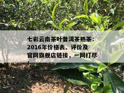 七彩云南茶叶普洱茶熟茶：2016年价格表、评价及官网旗舰店链接，一网打尽！