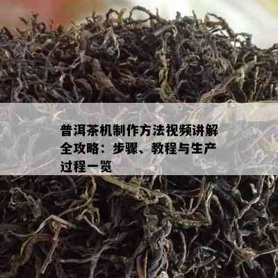 普洱茶机制作方法视频讲解全攻略：步骤、教程与生产过程一览