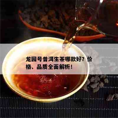 龙园号普洱生茶哪款好？价格、品质全面解析！