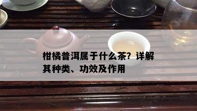 柑橘普洱属于什么茶？详解其种类、功效及作用