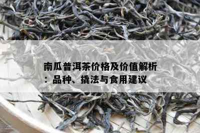 南瓜普洱茶价格及价值解析：品种、撬法与食用建议