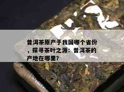 普洱茶原产于我国哪个省份，探寻茶叶之源：普洱茶的产地在哪里？