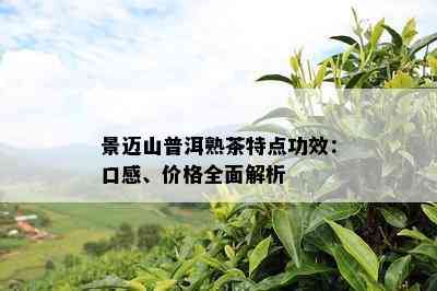 景迈山普洱熟茶特点功效：口感、价格全面解析