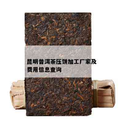 昆明普洱茶压饼加工厂家及费用信息查询