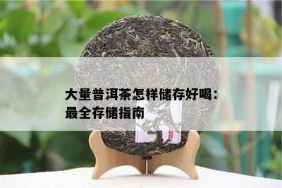 大量普洱茶怎样储存好喝：最全存储指南